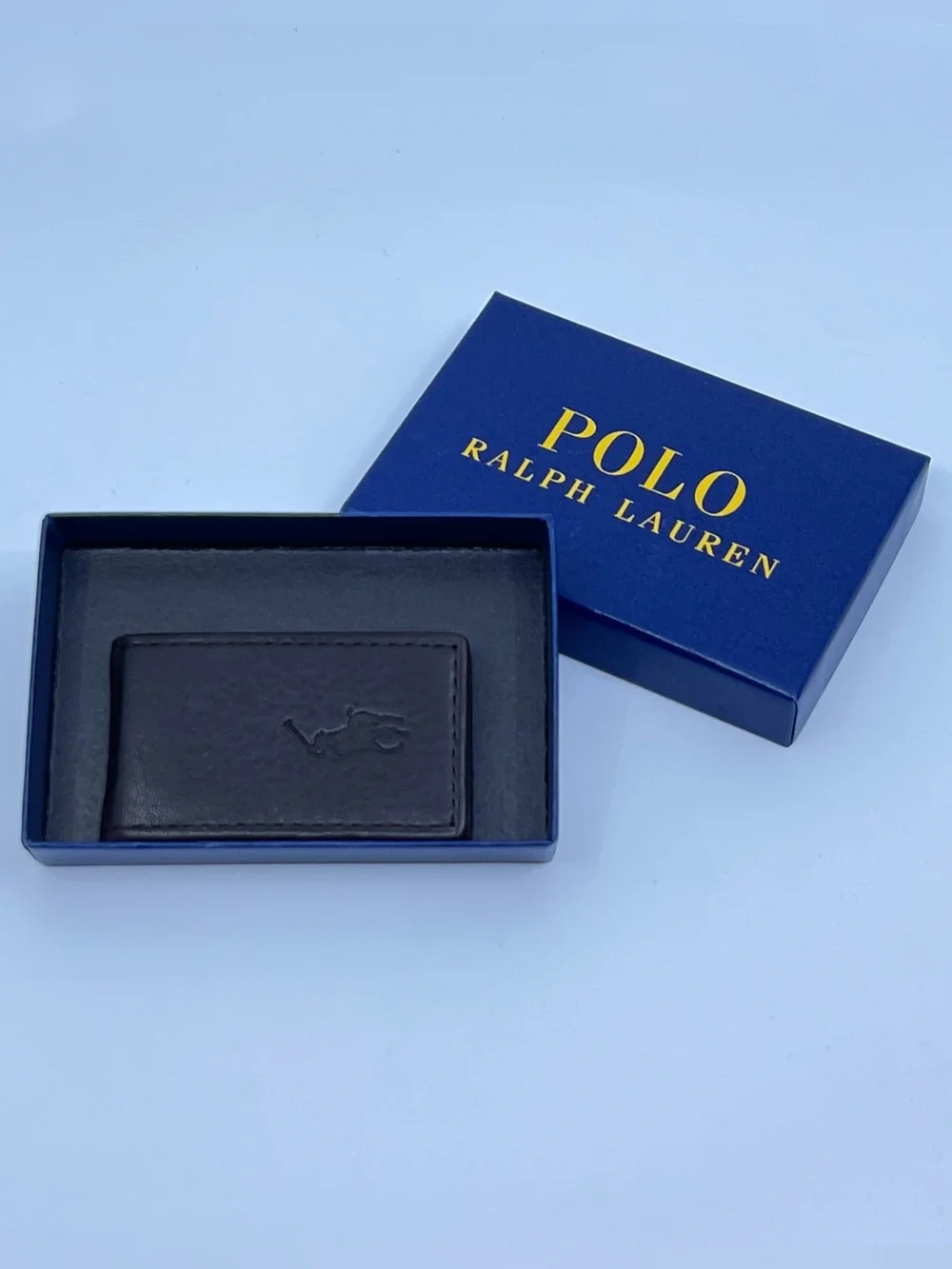 Polo Ralph Lauren Men's Pebbled Leather Money Clip | Dark Brown